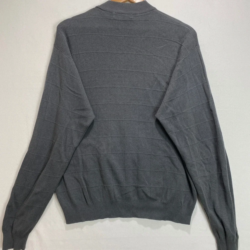Anthology Men's Gray Long‎ Sleeve Mock Neck Sweater Size L Silk Cotton Blend